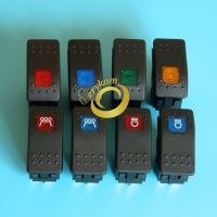 Daystar Auto Car Marine RV Motorcycle 12V 20A 220V 16A Boat LED Rocker Switch 4P DPST ON OFF Red Yellow Blue Green on/off 4 pins