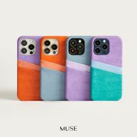 เคสโทรศัพท์ ( MMEGA80 ลดเพิ่ม 80.-) MUSE 3Tone Card Holder Phone Case COLORFUL (12/12Pro/12Pro Max) เคสโทรศัพท์สวยๆ เคสมือถือสวยๆ