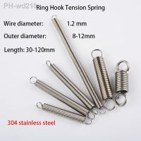 Ring Hook 304 Stainless Steel Tension Spring Wire Diameter 1.2mm Extension Coil Spring Pullback Spring