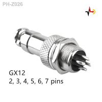 GX12 Aviation Connector Socket Plug GX 12 Docking Female Male 2 3 4 5 6 7 Pin Circular Aerial Seated Type Nickel-Plated Metal