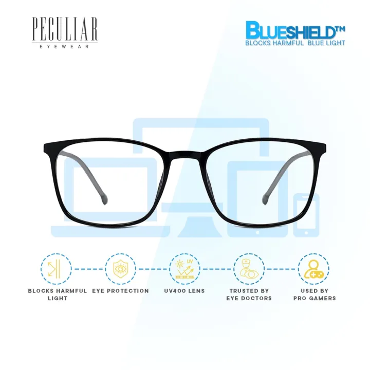 Peculiar Eyewear TROY Square AntiRadiation UV400 Computer Eyewear TR90