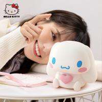 Kawaii ของแท้ Sanrio Cinnamoroll ซิลิโคนกระจกพื้นผิวไฟกลางคืนการ์ตูนอะนิเมะหอพักนักศึกษาโคมไฟข้างเตียงสาว Gift