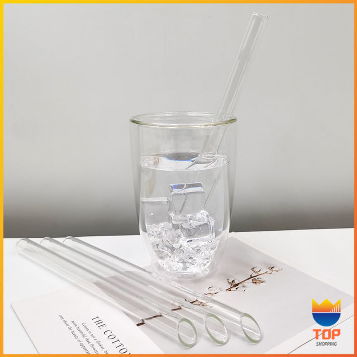 top-หลอดดูดน้ำ-แบบแก้วใส-ปลายเฉียง-ใช้ดื่มชานม-ชาไข่มุข-ความยาว-20-cm-glass-straw