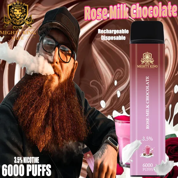 LEGIT MIGHTY KING Rechargeable Disposable PUFF PLUS (ROSE MILK