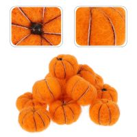 【CW】◑▽  12 Pcs Wool Felt Balls Pumpkin Decoration Thanksgiving Ornament