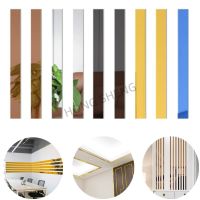 【hot】 1M Strips Mirror Wall Sticker Self-adhesive Waist Stickers TV Background Ceiling Strip