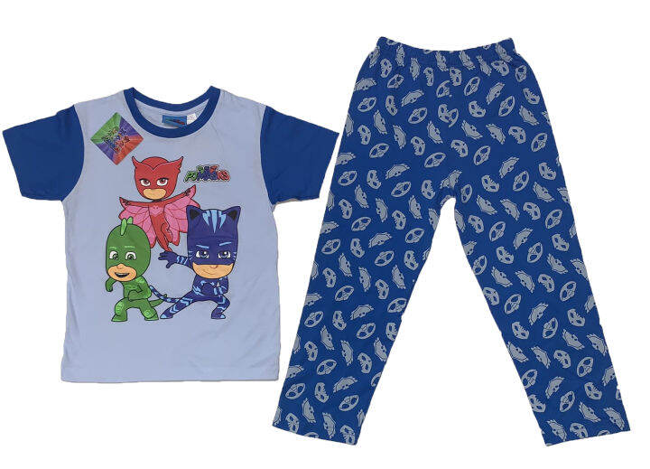 PJ Masks Hero Mask Boys Kids Blue T-Shirt And Pajama Set | Lazada PH