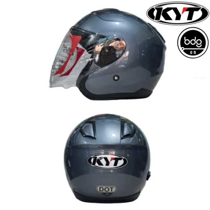 Helm KYT KYOTO R Solid ABU ALLGREY Half Face Original Lazada Indonesia