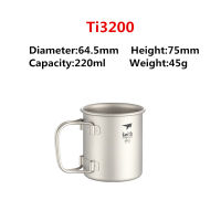 Keith Titanium Cup Titanium Water Mugs Folding Handle Single Wall Cup Outdoor Camping Travel Hiking Cups With Lid 220ml-900ml