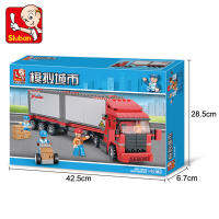 ProudNada Toys ของเล่นเด็ก ตัวต่อเลโก้ (กล่องใหญ่สุดคุ้ม) Sluban Container Truck รถบรรทุก คอนเทนเนอร์ 345 PCS M38-B0338