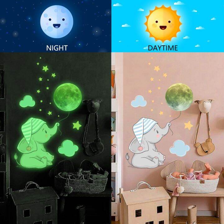 baby-elephant-moon-luminous-wall-sticker-for-baby-kids-room-bedroom-home-decoration-decals-glow-in-the-dark-combination-stickers-tapestries-hangings