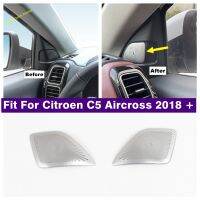 Car Inner Window Pillar A Stereo Speaker Audio Sound Decor Cover Trim Fit For Citroen C5 Aircross 2018 - 2022 Silver Accessories