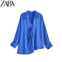 European and American style 1971183 Autumn new womens commuter silk satin texture shirt 01971183420