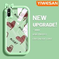 YIWESAN เคสสำหรับ Xiaomi Redmi 9A เรดมี่9I การ์ตูนน่ารักลายการ์ตูนช็อคโกแลตรูปหัวใจสวยงามเคสโปร่งใสกันกระแทกนิ่มโปร่งใสอย่างเรียบง่ายปลอกเคสโทรศัพท์รูปหัวใจ