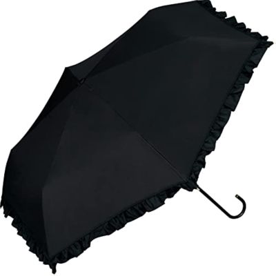 [2023] WPC. Umbrella Shadling Classic Frill Mini Black 50cm Completely Shadling UV Cut 100% Salid Rain Women Folding Ladies Folding 801-11340-102 Mothers Day x1