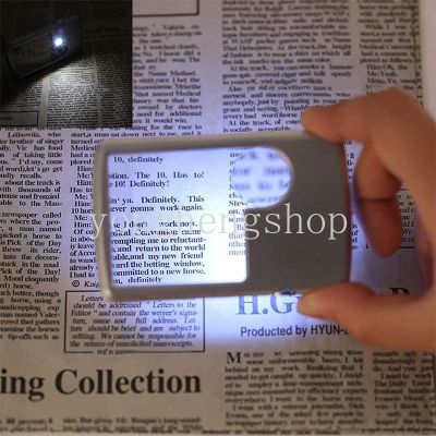 3X 6X Mini Card Type Led Magnifier for Elderly Handheld Loupe with Leather Case Ultra-Thin Portable Reading Magnifying Glass with LED Light