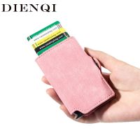 Rfid Blocking Card Holder Women Wallets Small Minimalist Metal Wallet Pink Mini Money Purses Ladies Short Wallet Blackpink 2021