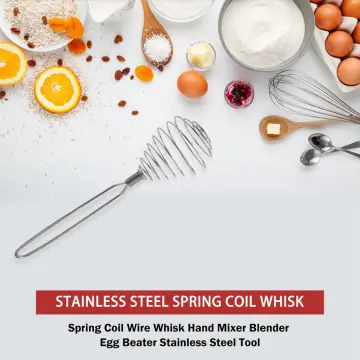 Spring Coil Wire Whisk Hand Mixer Blender Egg Beater Stainless