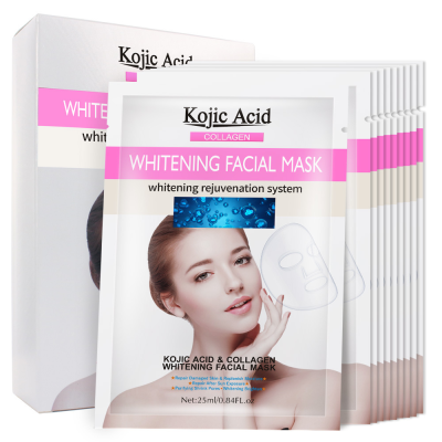 Collagen&amp;Kojic acid Nourishing Facial Mask Moisturizing Anti-Aging Skin Care Oil-control Soothing Whitening Face masks 10pcs