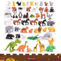 WUHUI Big Size Animals Zoo Set Kits Blocks Dinosaurs Whales Sheep Dog Children Kids Gifts Bricks Boys Compatible With All Brands