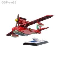 ชุดอะนิเมะ Qsv35บล็อคก่อสร้างพาราเครื่องบินของเล่น Modelo Miyazaki Porco Rosso หมูแดง Hidroavião Savoria M.33 Flogore Tijolo Lutador