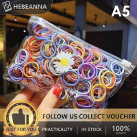 Hebeanna แถบรัดผมสีสันสดใสขนาดเล็ก100ที่คาดผมที่รัดผม