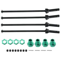 4Piece Drive Shaft CVD with Extended Wheel Hex Metal Front and Rear Upgrades Parts for 1/10 Arrma Kraton Outcast ,Blue