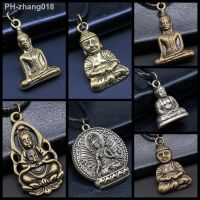 Buddha Pendant Necklace Faux Black Leather Rope Chain Creativity Retro Exquisite Fashion Party Jewelry Accessories Gift