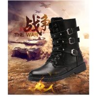 Black Punk Style Platform Mens Ankle Boots Lace-up Zip Motorcycle Boots Gothic Metal Decoration