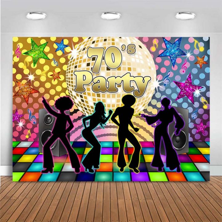 70'S Theme Party Photography Backdrop Disco Music Neon Lights Star Glitter  Photo Background Back To The 80S & 90S Photo Studio | Lazada Ph