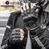 【CW】ROCKBROS Motorcycle Glove Half Finger Breathable Outdoor Moto Cross Guantes Protective Motorbike Racing Riding Bicycle Gloves