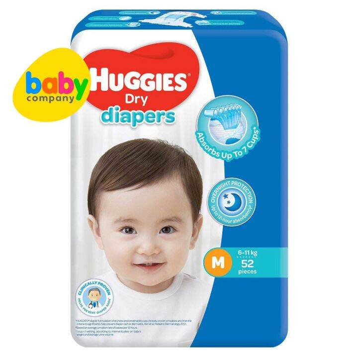 Huggies Dry Taped Diapers Medium 52 pads Lazada PH