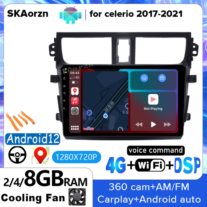 skaorzn-สำหรับ-suzuki-celerio-2017-2021-1-2-4-gb-ram-8-inch-android12-4g-lte-carplay-ips-qled-คำสั่งเสียง-android-auto-dsp-360พาโนรามา-dashcam-หัวรถยูนิตวิทยุสเตอริโอพร้อม-wifi-การนำทางบลูทูธจีพีเอสรอ