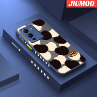 เคส JIUMOO สำหรับ VIVO V25 5G V25 Pro 5G V25E S15 Pro X80 Lite แฟชั่นรักรูปหัวใจบางขอบสี่เหลี่ยมด้านดีไซน์ใหม่กันกระแทกมีน้ำค้างแข็งโปร่งใสแข็งปลอกซิลิโคนคลุมทั้งหมดกล้องป้องกันนุ่ม