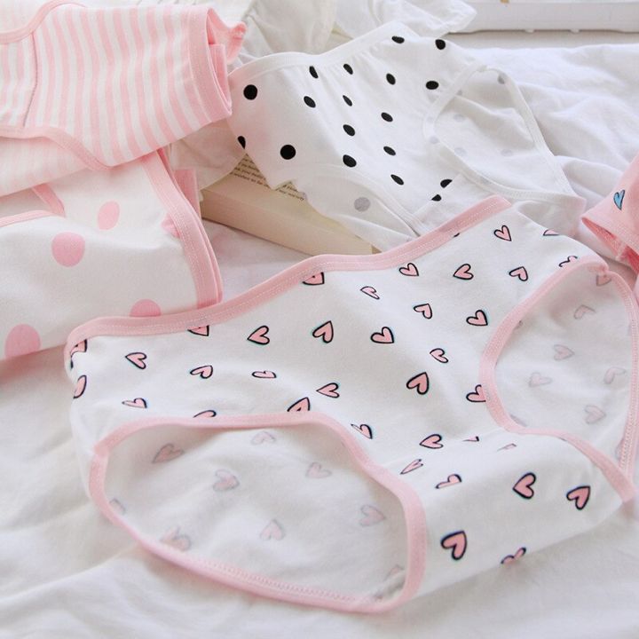 2023-korean-peach-heart-womens-cotton-panties-cute-print-girls-briefs-female-comfortable-underwear-intimates-sexy-lingerie-shorts