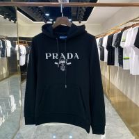 Prad1 เสื้อสเวตเตอร์พิมพ์ลายตัวอักษรแขนยาวคอตตอนสำหรับผู้ชาย