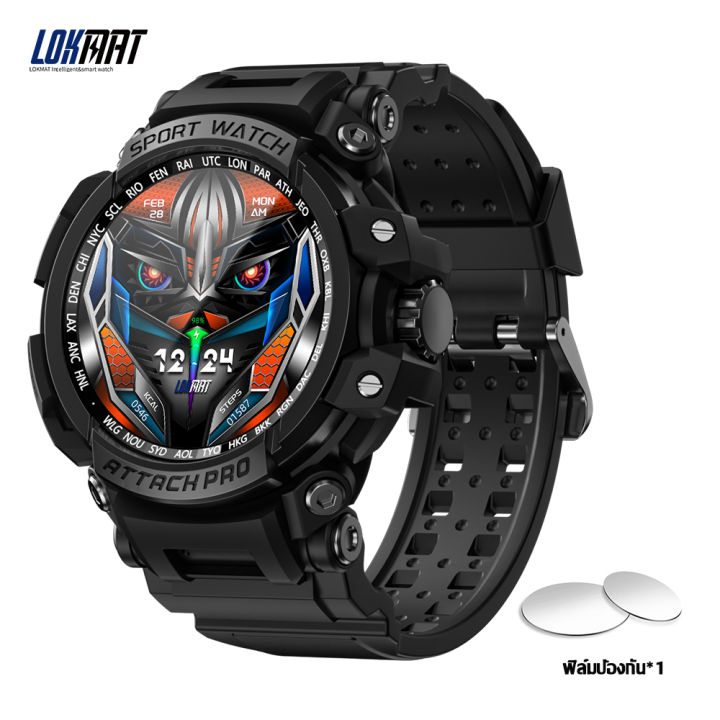 lokmat-attack-pro-sport-smart-watch-fitness-tracker-กันน้ํา-smartwatches-หน้าจอสัมผัสอัตราการเต้นหัวใจ-หน้าจอ