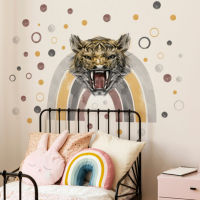 Multi Color Tiger-Head Wall Stickers For Kids Rooms Background Creative Wall Decals Pvc kid Room Decoration