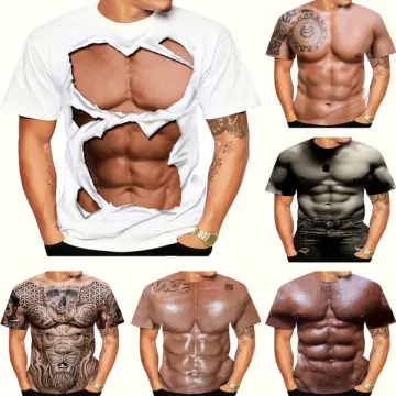 Fake Abs & Muscle T-shirt Six Pack 3D Printed Casual T Summer Top