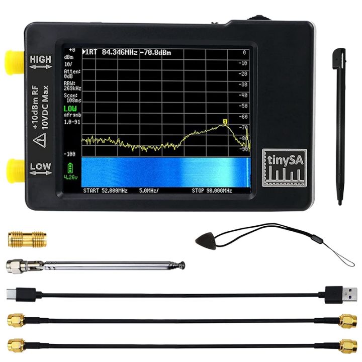 upgraded-tinysa-spectrum-analyzer-mf-hf-vhf-uhf-input-for-0-1mhz-350mhz-and-uhf-input-for-240mhz-960mhz-signal-generator