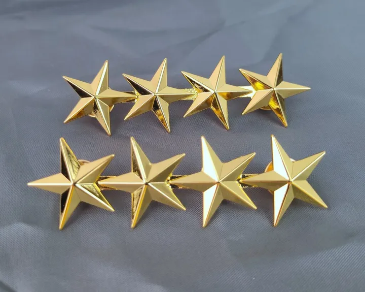 REPRODUCTION WW2 PAIR OF US ARMY OFFICER 4 STAR GENERAL RANK BADGES PIN ...