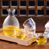 【CW】 transparent Sake suit Wine warmer kettle cup Hot wine Household glass bottle set