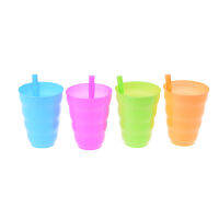 4X Kid Children Infant Baby Sip Cup with Built in Straw Mug Drink Solid Fe AA Ew