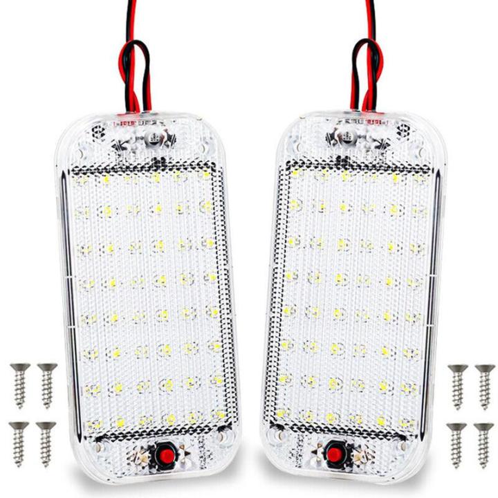 ไฟโดมฝ้าเพดานรถยนต์2ชิ้น12v-85v-5w-ไฟหลังคา-led-48ดวงไฟ-led-รถยนต์สีขาว-ute-คาราวานไฟหลังคาไฟ-led-รถยนต์ไฟหลังคาสำหรับ-rv-xinanhome