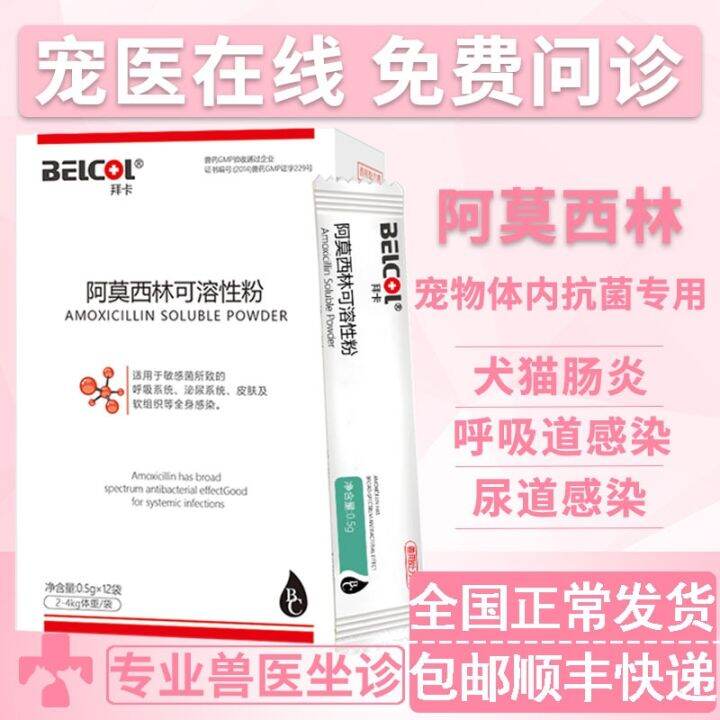 Baika Amoxicillin Pet Antiinflammatory Cat Nasal Cough Medicine Dog