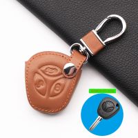 ∏✈ 3 Buttons Leather Car Key Shield Case for Lada Uncut Auto Blank Priora Kalina Remote Key Case Cover Fob