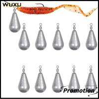 WUXU 5PCS 5g/7g/10g/14g/20g คุณภาพสูง Line Sinkers น้ำหนักเพิ่มเติม หยดน้ำ น้ำหนักตะกั่วตกปลา Sinker Hook Connector