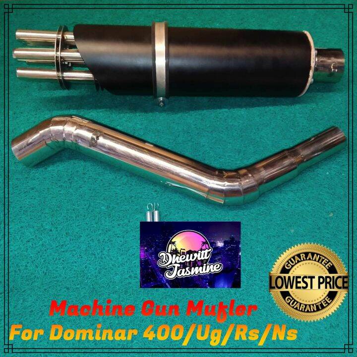 stainless Machine gun muffler for Dominar 400 / UG / RS / NS Lazada PH