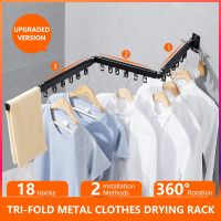 Wall Mount Retractable Cloth Drying Rack Indoor &amp; Outdoor Space Save Aluminum Home Hotel Clothesline Folding Clothes Hanger Cleaning Tools