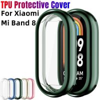 ฝาครอบป้องกัน TPU สำหรับเคส Mi Band 8ฟิล์มกันรอยป้องกันเต็มพื้นที่ของหน้าจอชุบสำหรับ Mi Band 8อุปกรณ์เสริมเคส